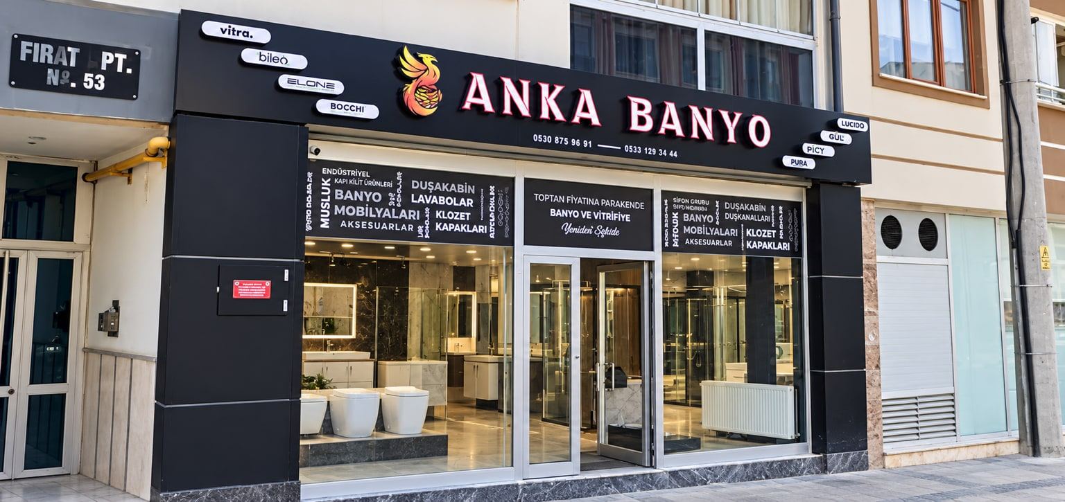 Anka Banyo'nun Bolu'daki showroomunun dışarıdan görünüşü, Fırat Apartmanı no:53
